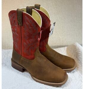 Justin Men's Brown 12D NWT Jackpot Square Toe Western Cowboy Leather Work Boots